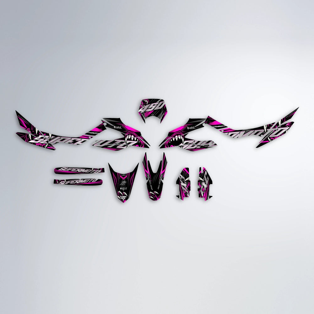 SAVAGE Aprilia SX 125 graphics kit parts layout in Pink