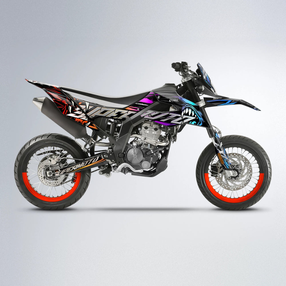 SAVAGE Aprilia SX 125 supermoto graphics kit in Sunset Fade