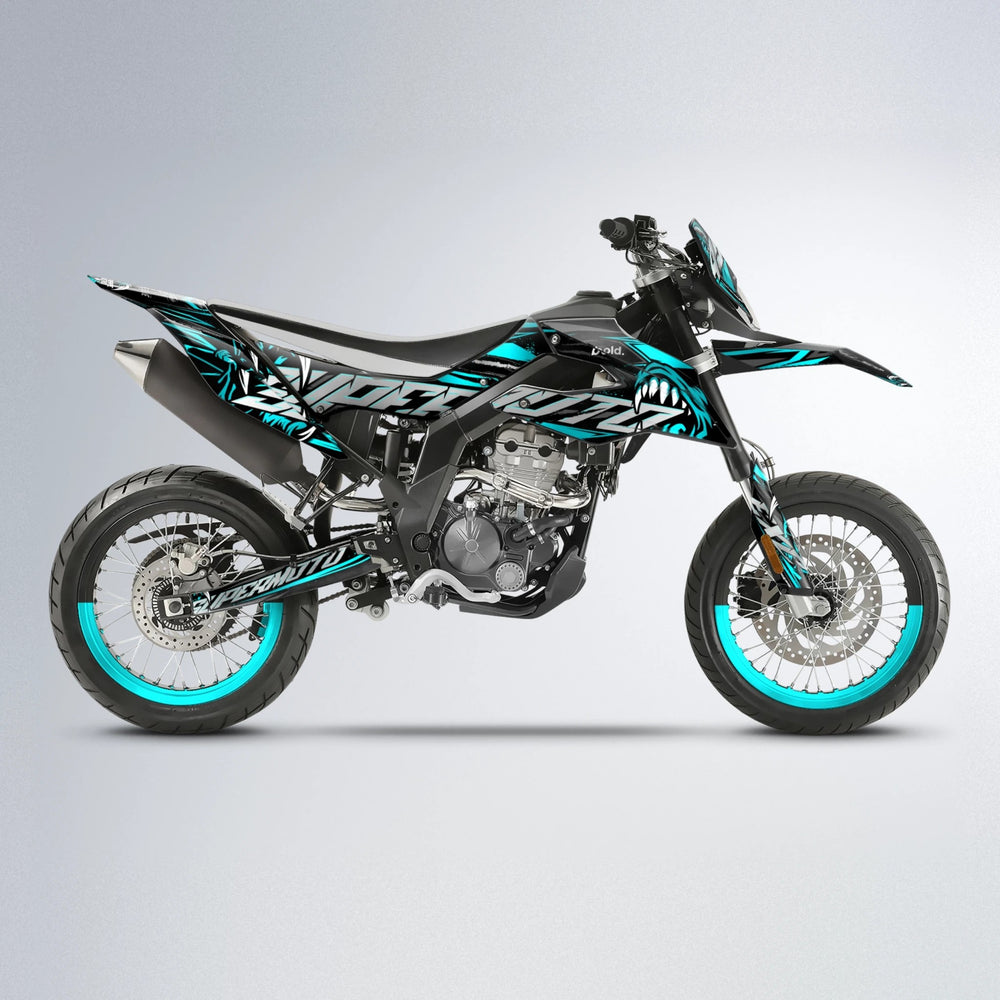 SAVAGE Aprilia SX 125 supermoto graphics kit in Teal