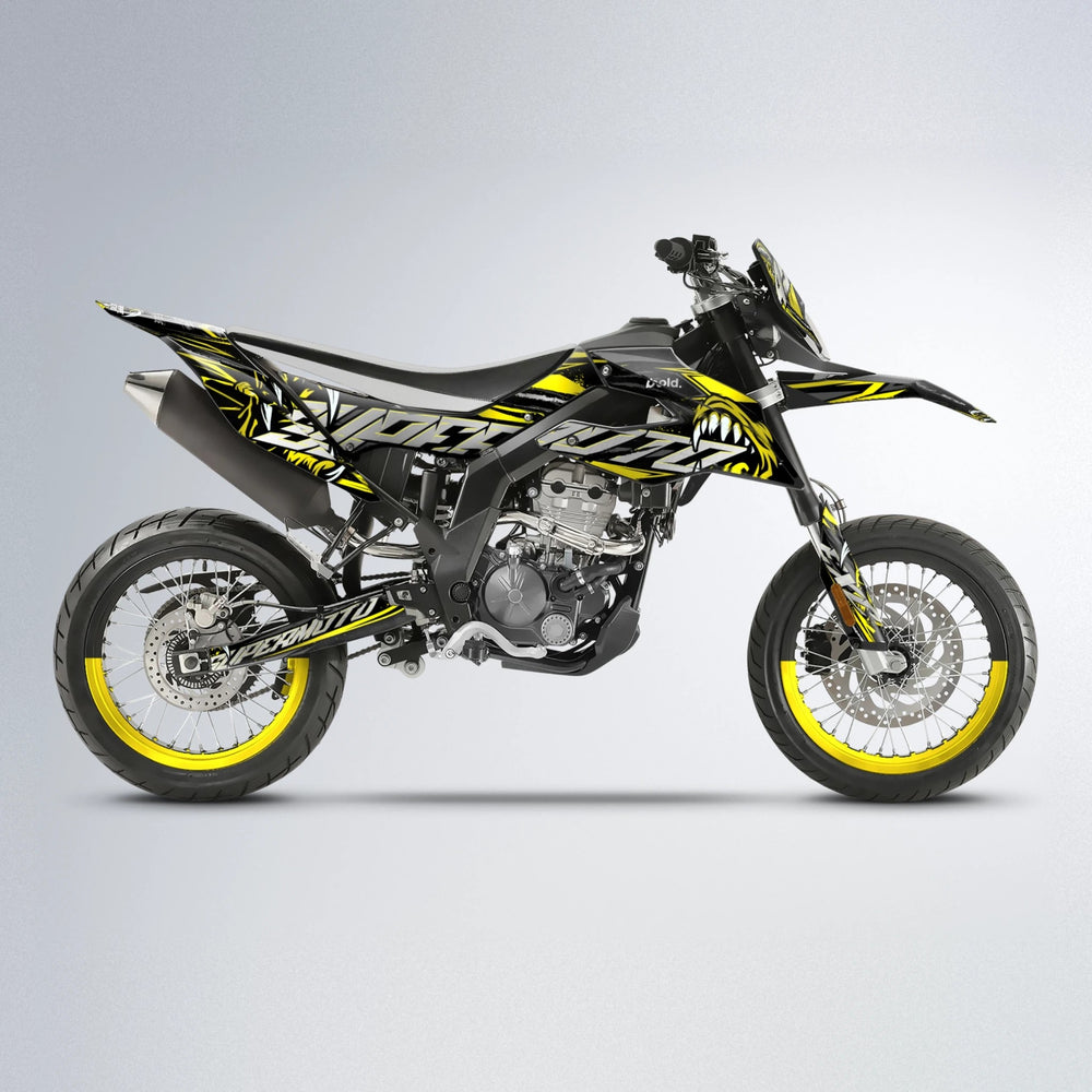 SAVAGE Aprilia SX 125 supermoto graphics kit in Yellow