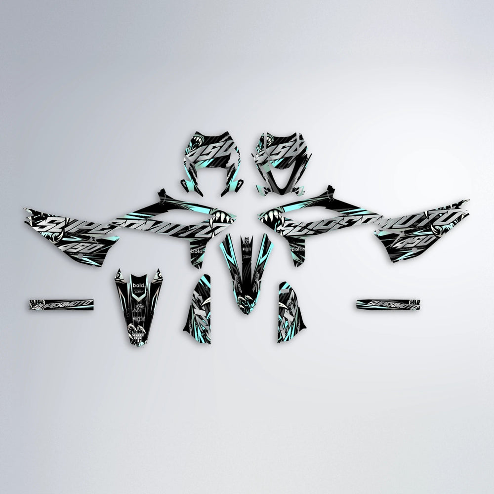 SAVAGE Beta graphics kit parts layout in Mint