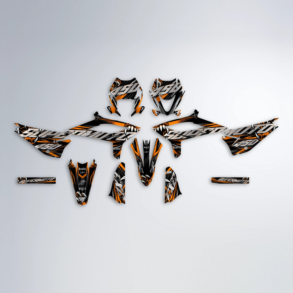 SAVAGE Beta graphics kit parts layout in Orange