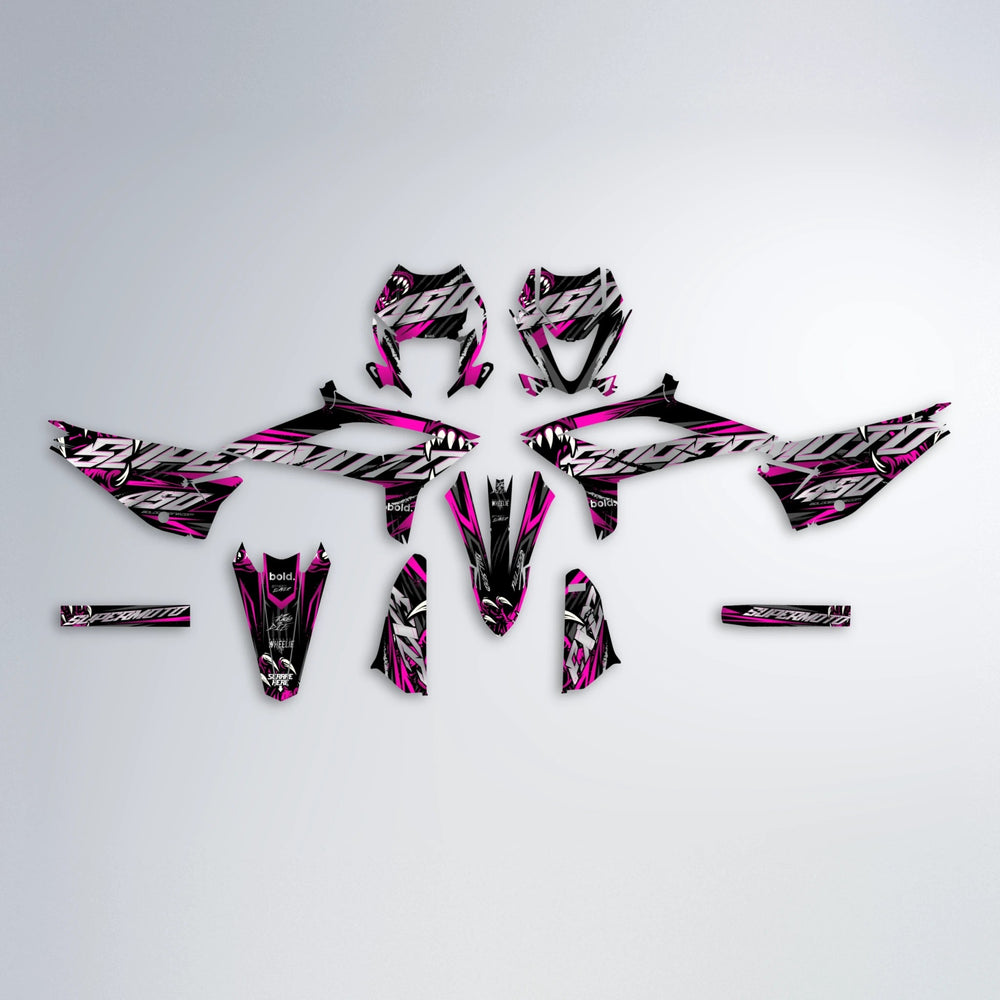 SAVAGE Beta graphics kit parts layout in Pink