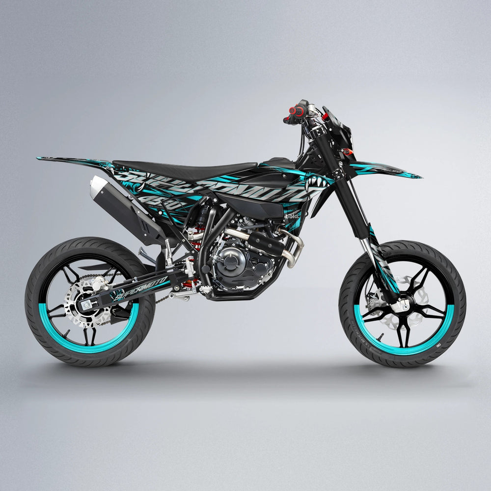 SAVAGE Beta supermoto graphics kit in Teal