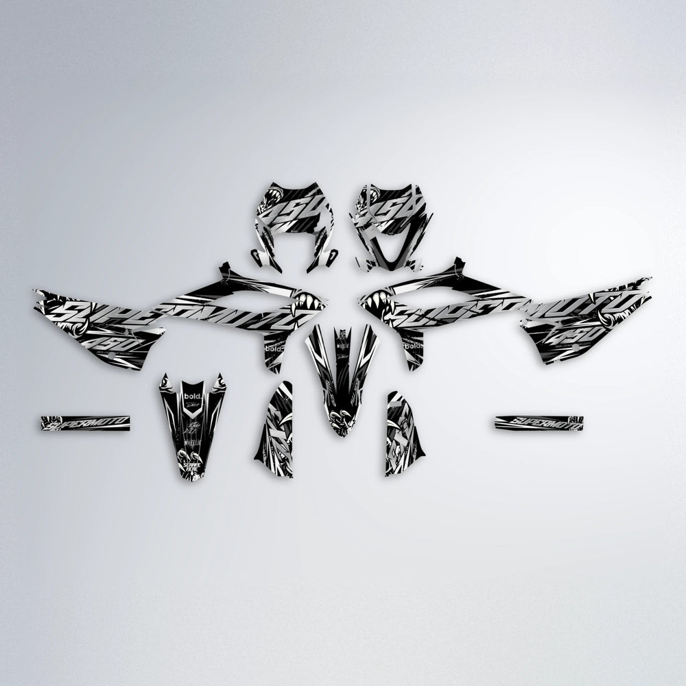 SAVAGE Beta graphics kit parts layout in White