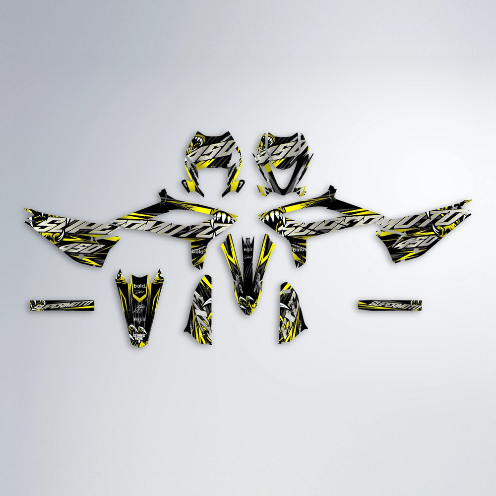 SAVAGE Beta graphics kit parts layout in Yellow