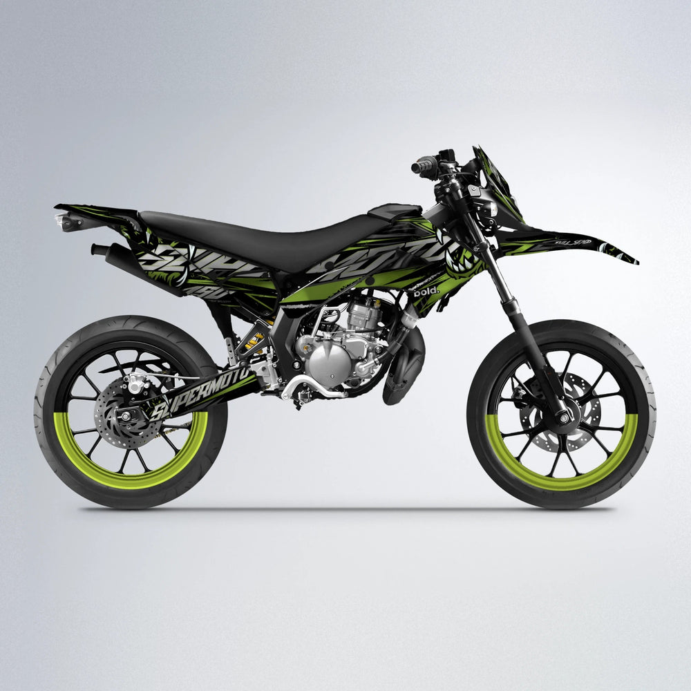 SAVAGE Derbi Senda supermoto graphics kit in Olive