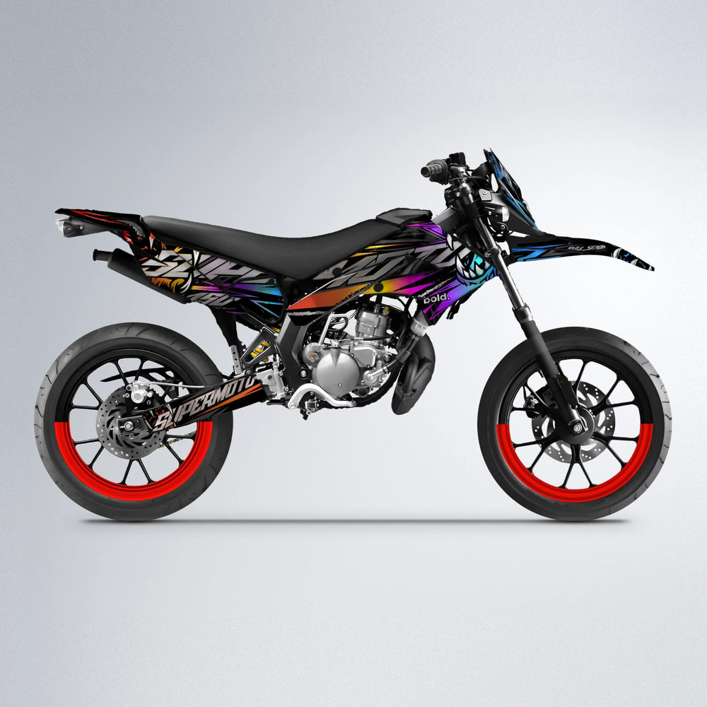 SAVAGE Derbi Senda supermoto graphics kit in Sunset Fade