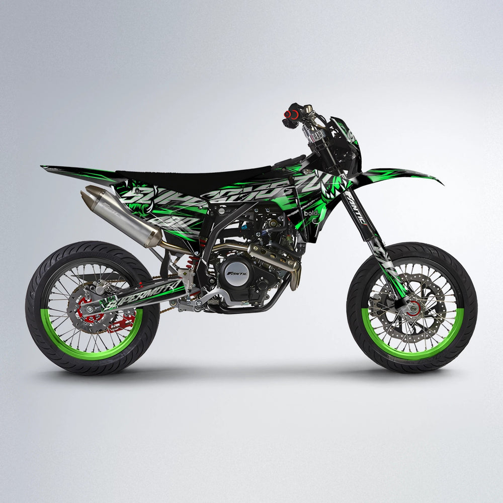 SAVAGE Fantic supermoto graphics kit in Green