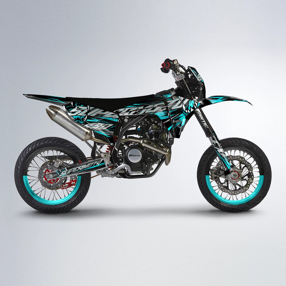 SAVAGE Fantic supermoto graphics kit in Teal
