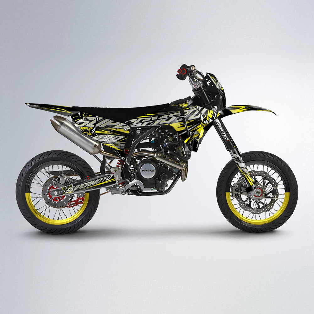 SAVAGE Fantic supermoto graphics kit in Yellow