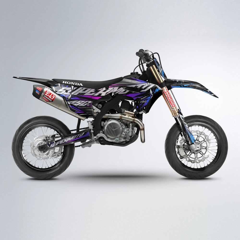 SAVAGE Honda supermoto graphics kit in Blue Purple Fade