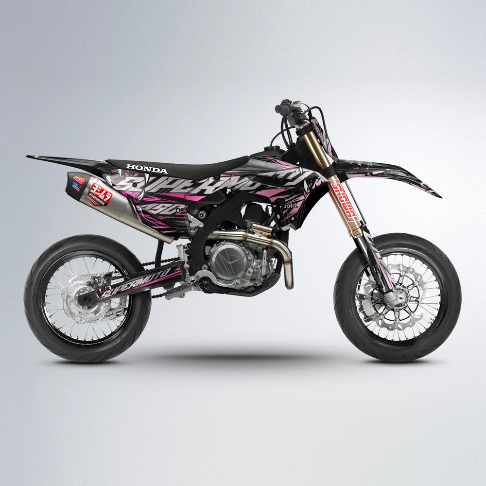 SAVAGE Honda supermoto graphics kit in Flamingo