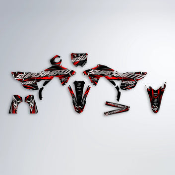 SAVAGE Honda graphics kit parts layout in Red