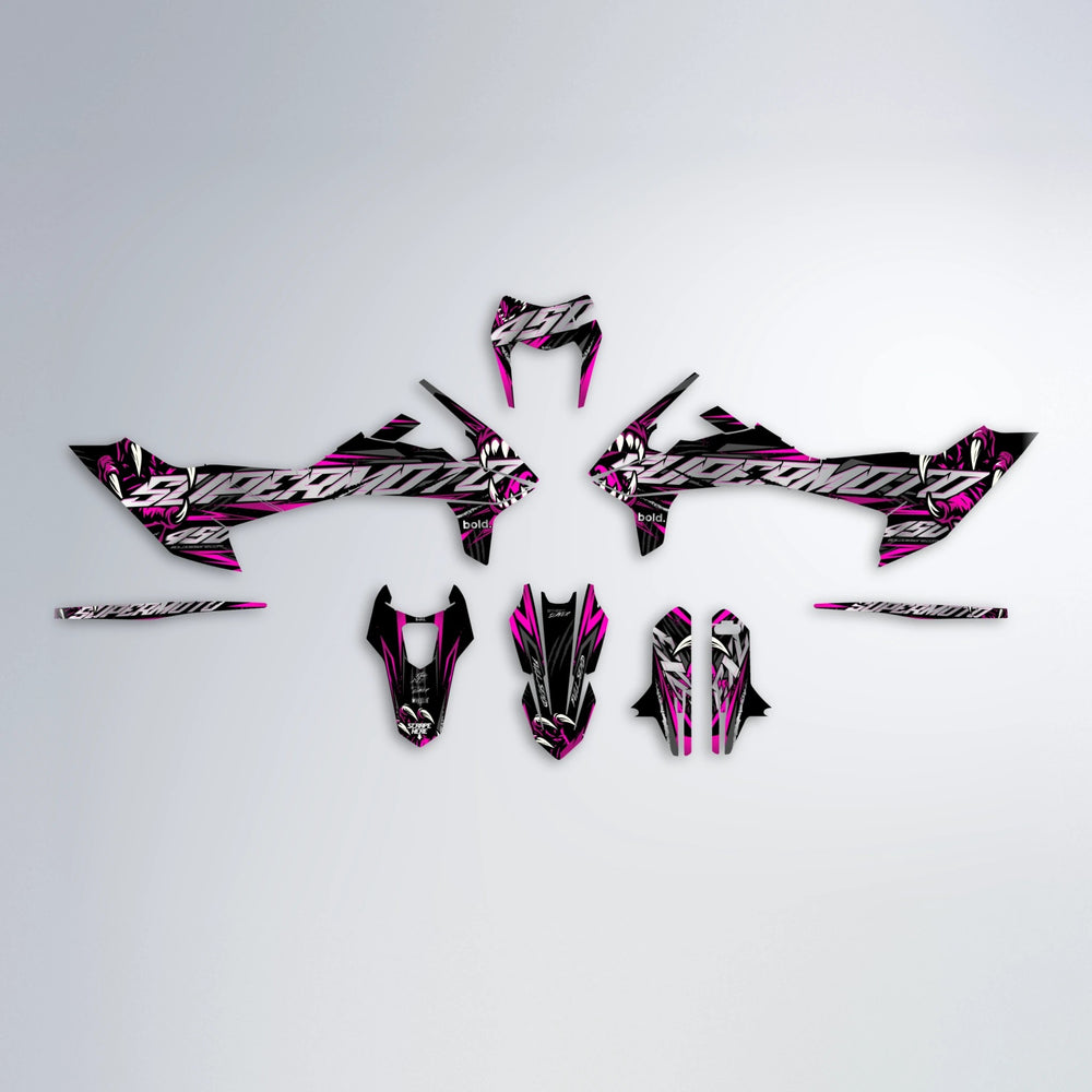SAVAGE KTM SMC 690 graphics kit parts layout in Pink