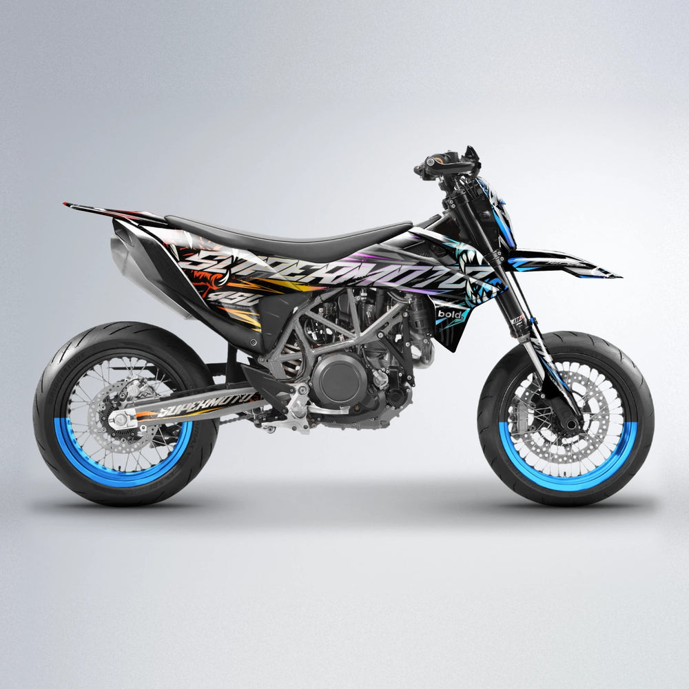 SAVAGE KTM SMC 690 supermoto graphics kit in Sunset Fade