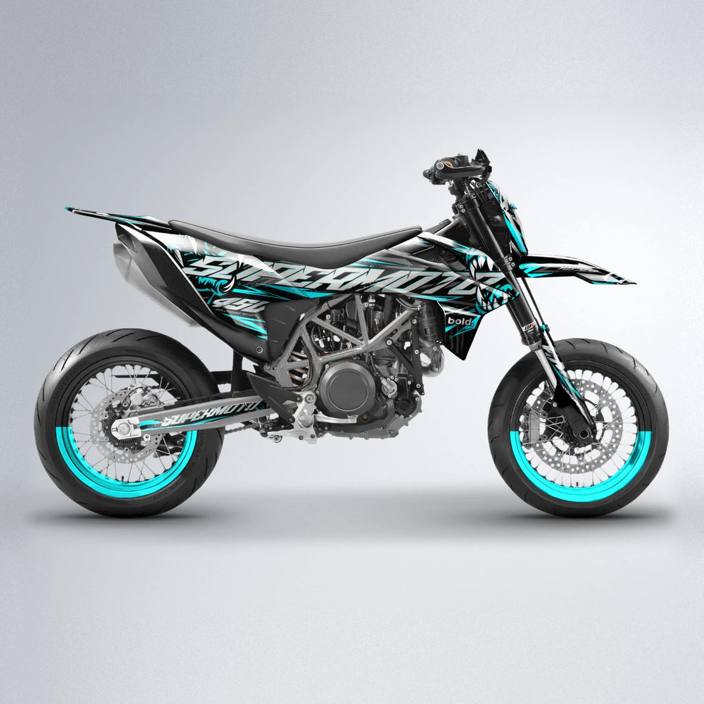 SAVAGE KTM SMC 690 supermoto graphics kit in Teal