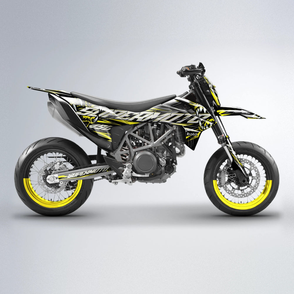 SAVAGE KTM SMC 690 supermoto graphics kit in Yellow