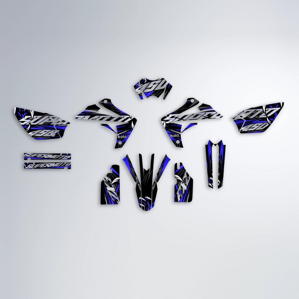 SAVAGE Rieju MRT graphics kit parts layout in Blue