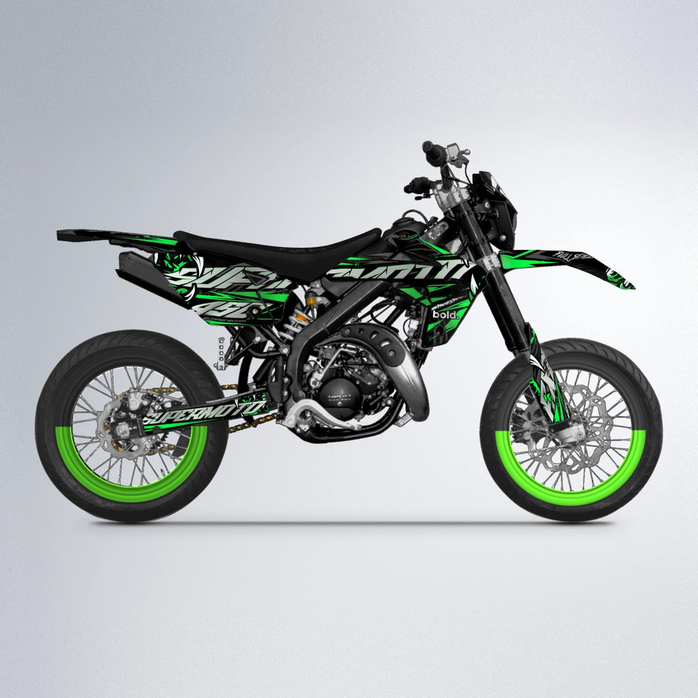 SAVAGE Rieju MRT supermoto graphics kit in Green