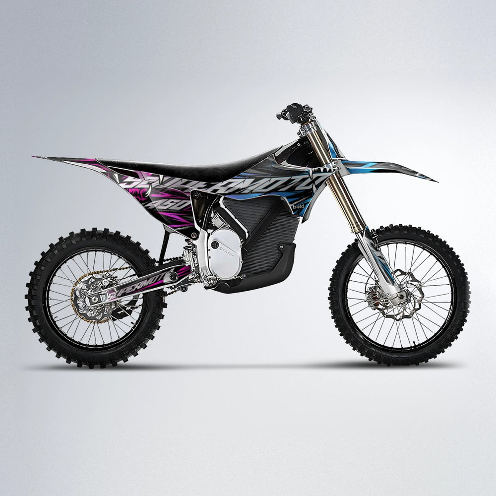 SAVAGE Stark Varg MX motocross graphics kit in Pink & Light Blue