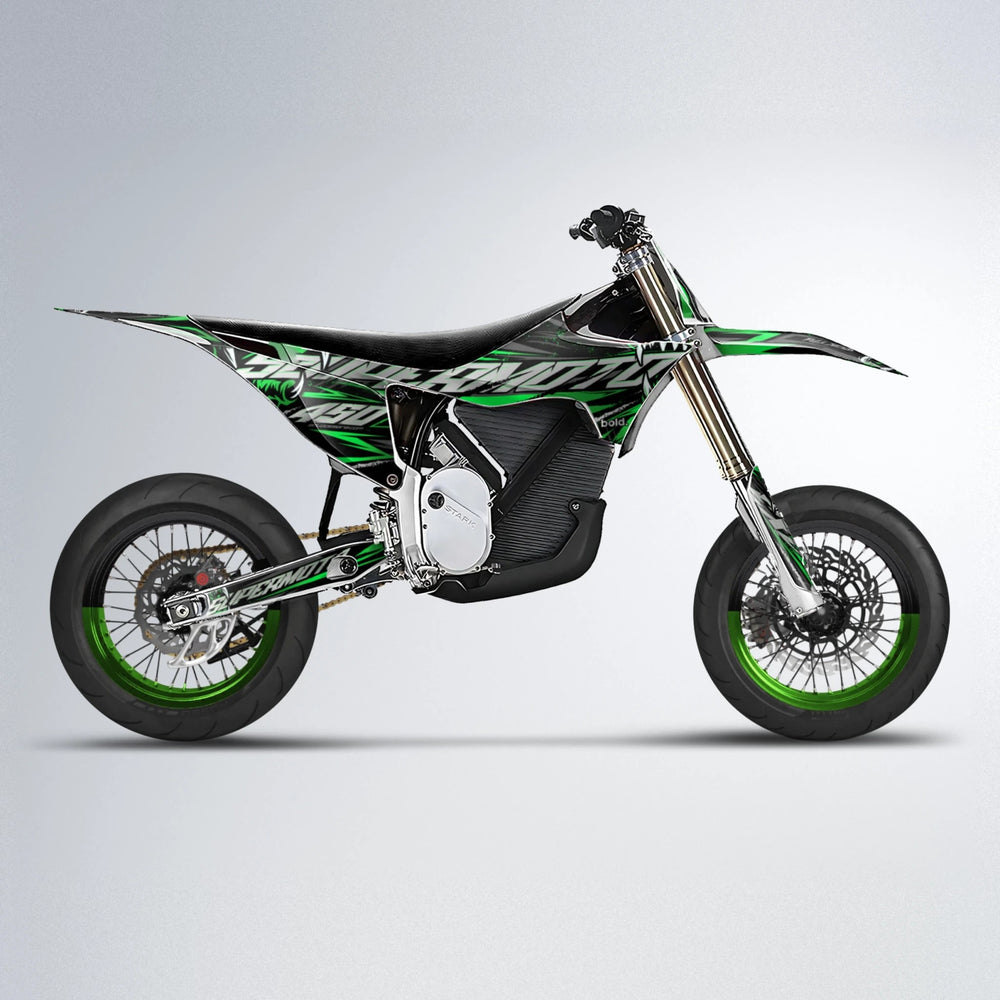 SAVAGE Stark Varg SM supermoto graphics kit in Green