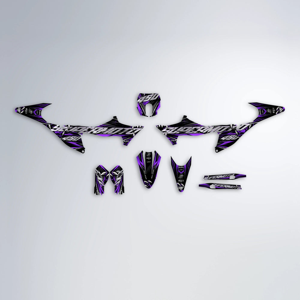 SAVAGE Stark Varg SM graphics kit parts layout in Purple