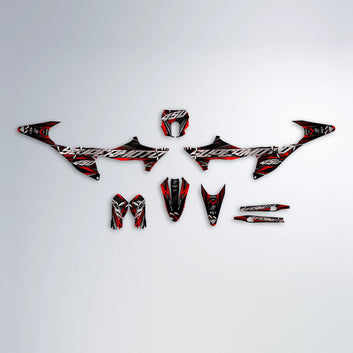 SAVAGE Stark Varg SM graphics kit parts layout in Red