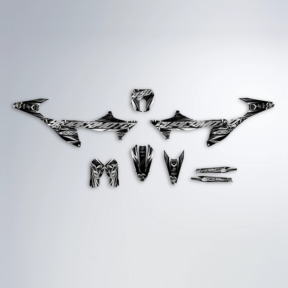 SAVAGE Stark Varg SM graphics kit parts layout in White