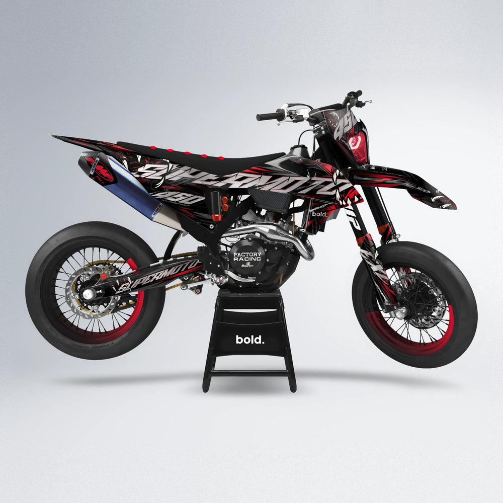 SAVAGE supermoto graphics kit in Black & Red