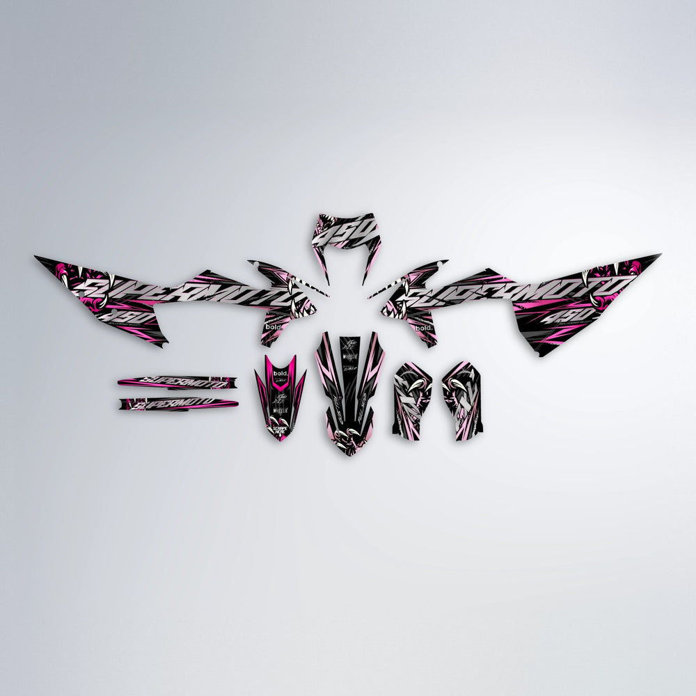 SAVAGE graphics kit parts layout in Flamingo