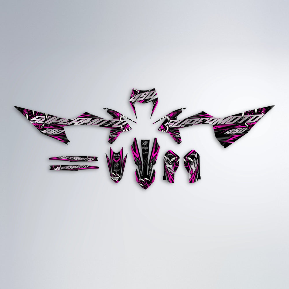 SAVAGE graphics kit parts layout in Pink