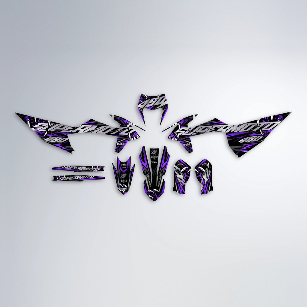 SAVAGE graphics kit parts layout in Purple