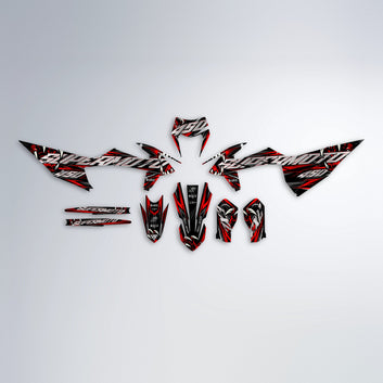 SAVAGE graphics kit parts layout in Red