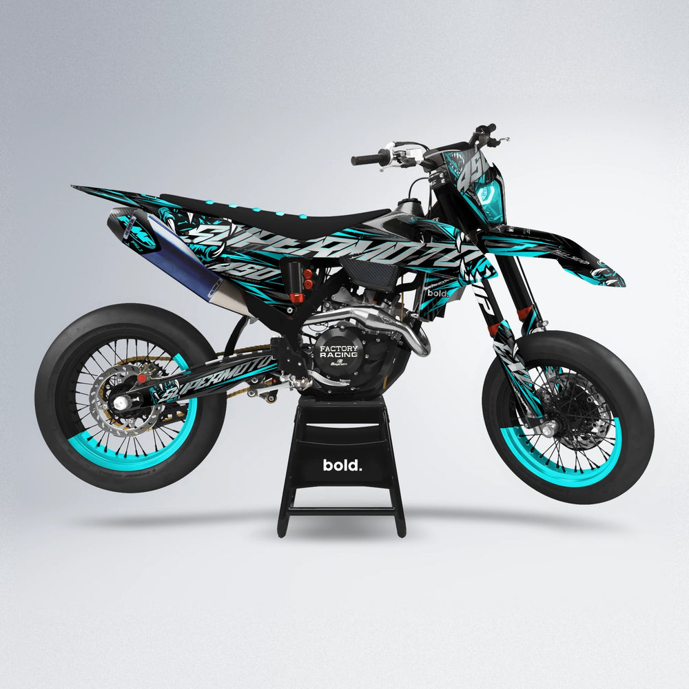 SAVAGE supermoto graphics kit in Teal