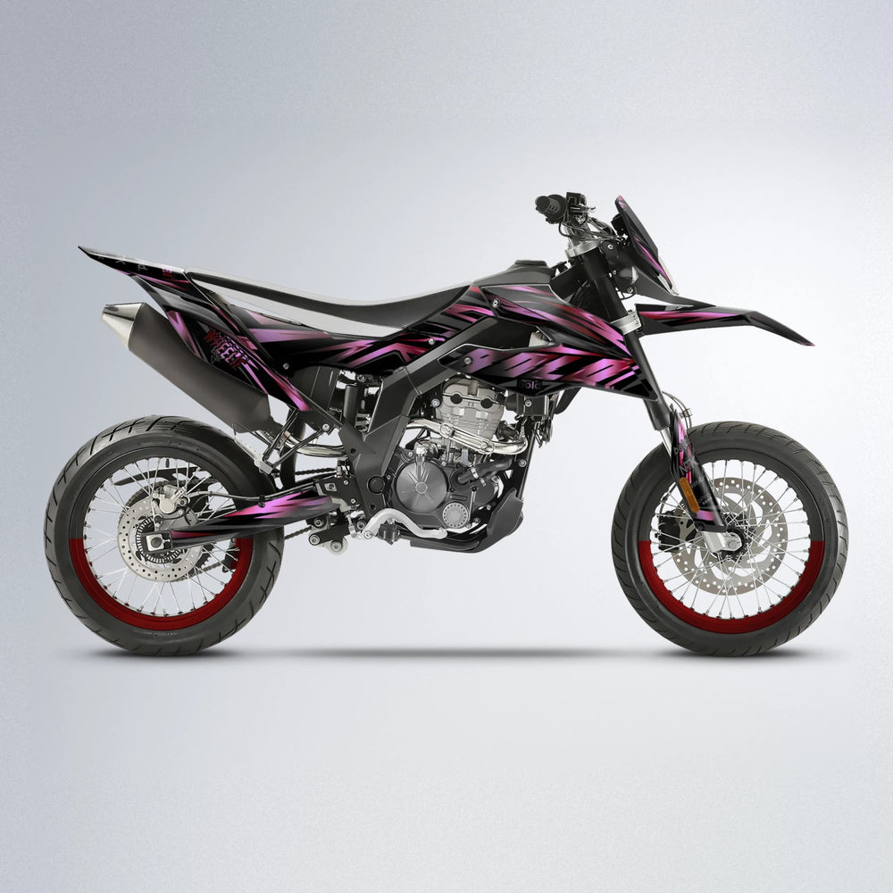 SCAN Aprilia SX 125 supermoto graphics kit in Black & Red