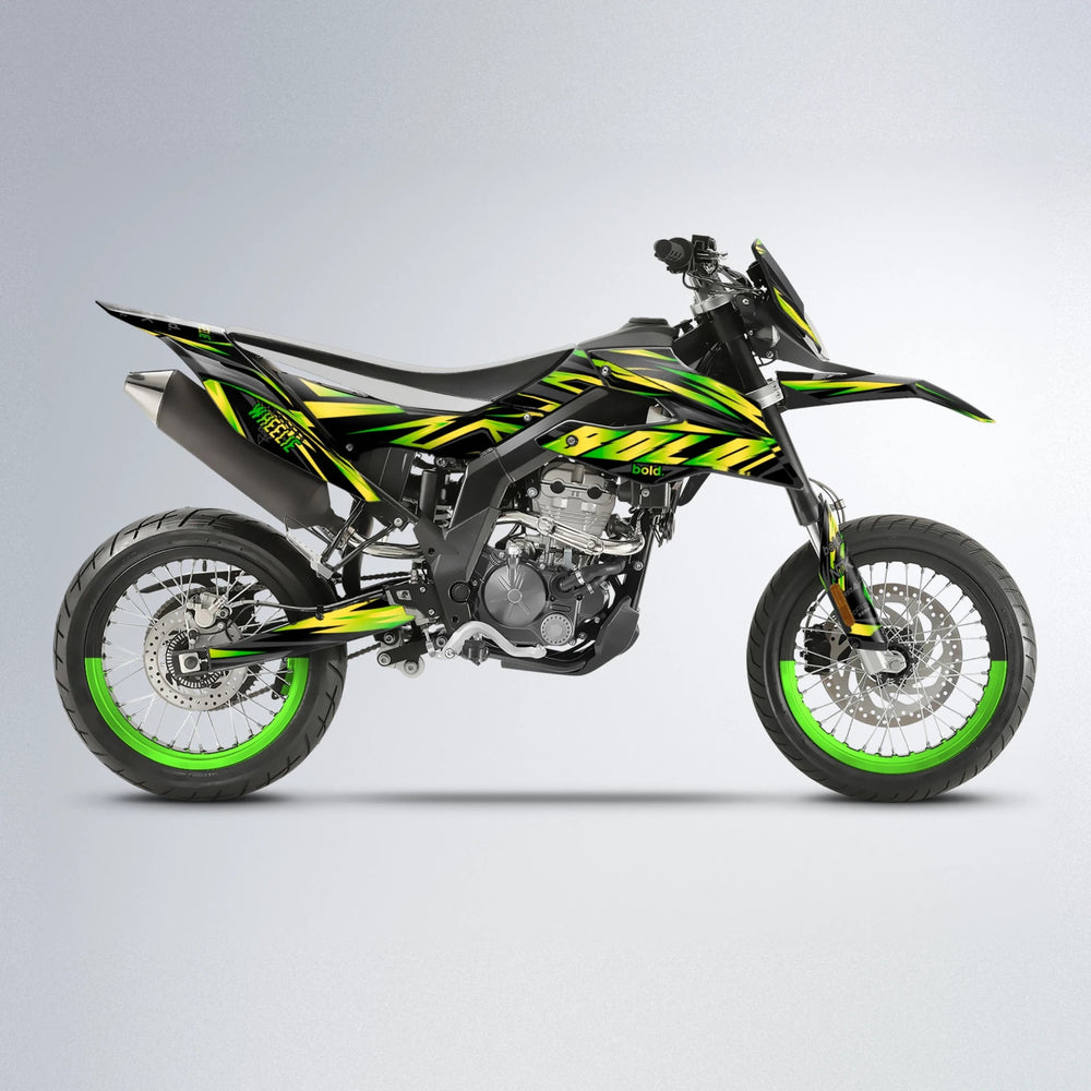 SCAN Aprilia SX 125 supermoto graphics kit in Green