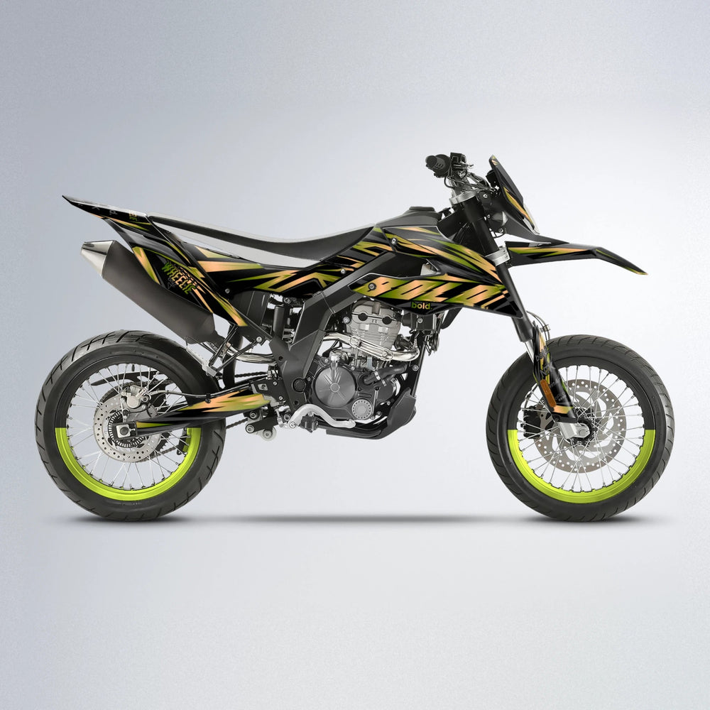 SCAN Aprilia SX 125 supermoto graphics kit in Olive