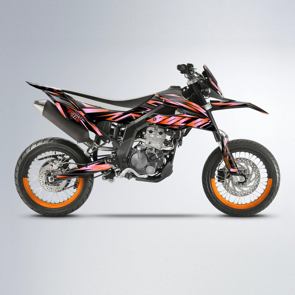 SCAN Aprilia SX 125 supermoto graphics kit in Orange