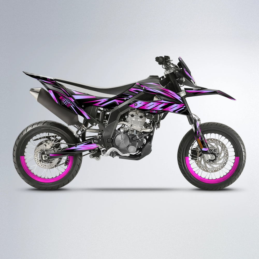 SCAN Aprilia SX 125 supermoto graphics kit in Pink