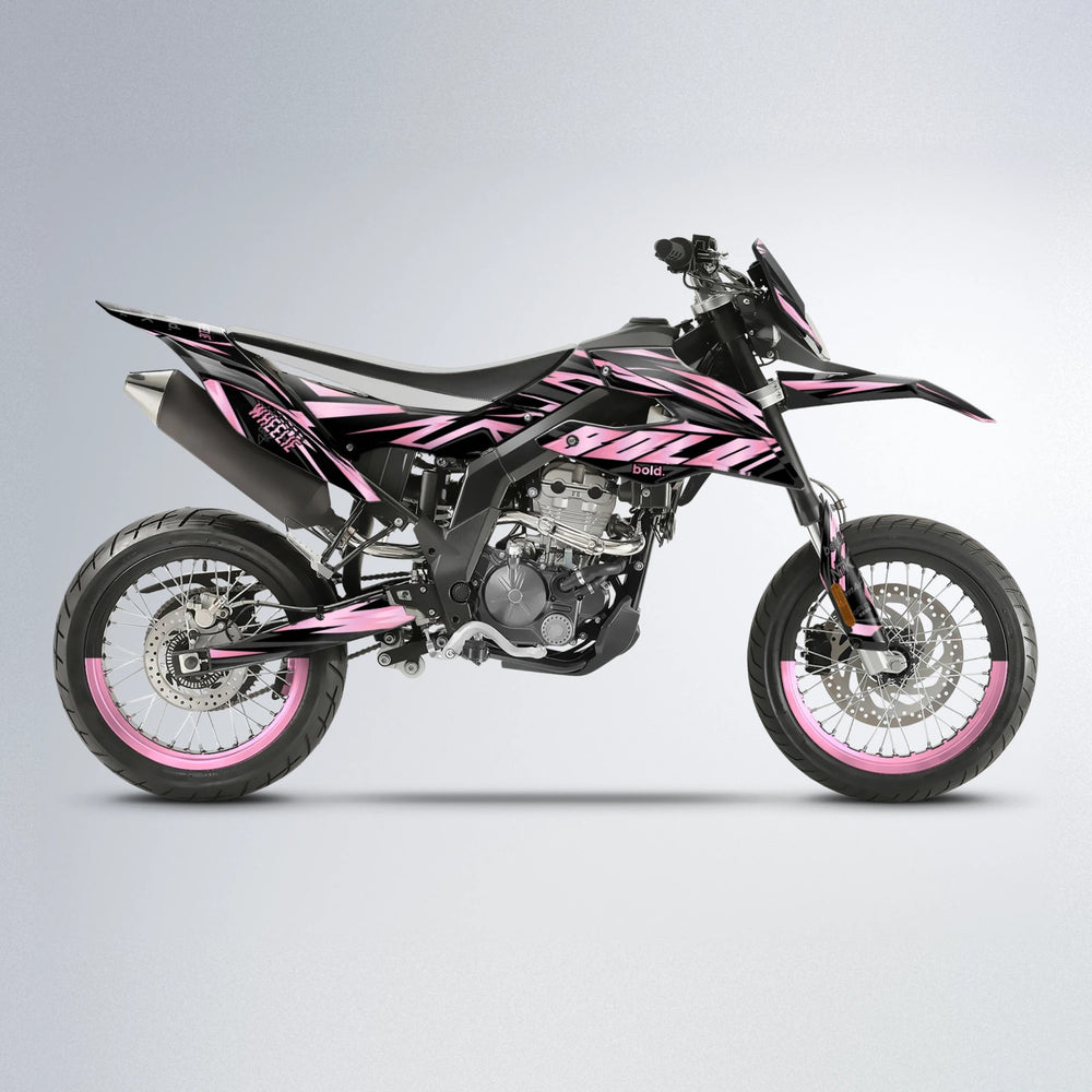 SCAN Aprilia SX 125 supermoto graphics kit in Sakura Pink