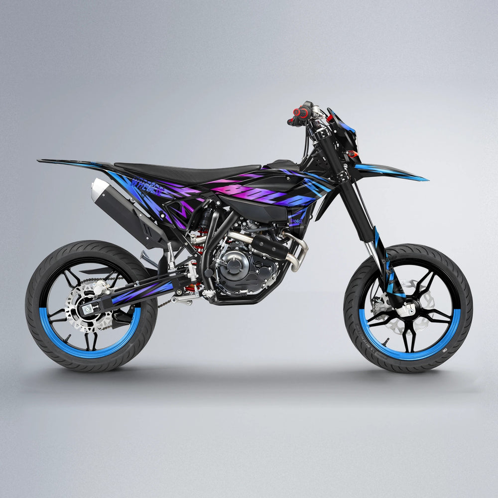 SCAN Beta supermoto graphics kit in Blue Purple Fade