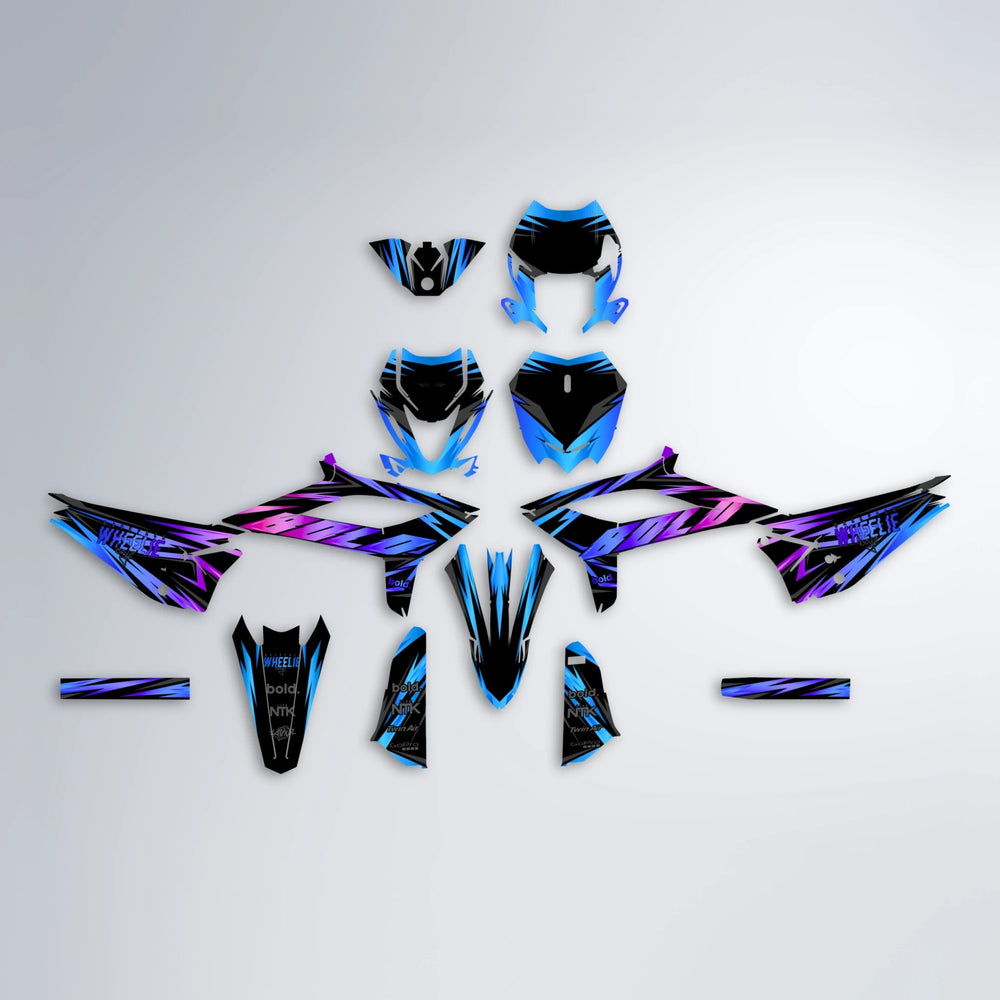 SCAN Beta graphics kit parts layout in Blue Purple Fade