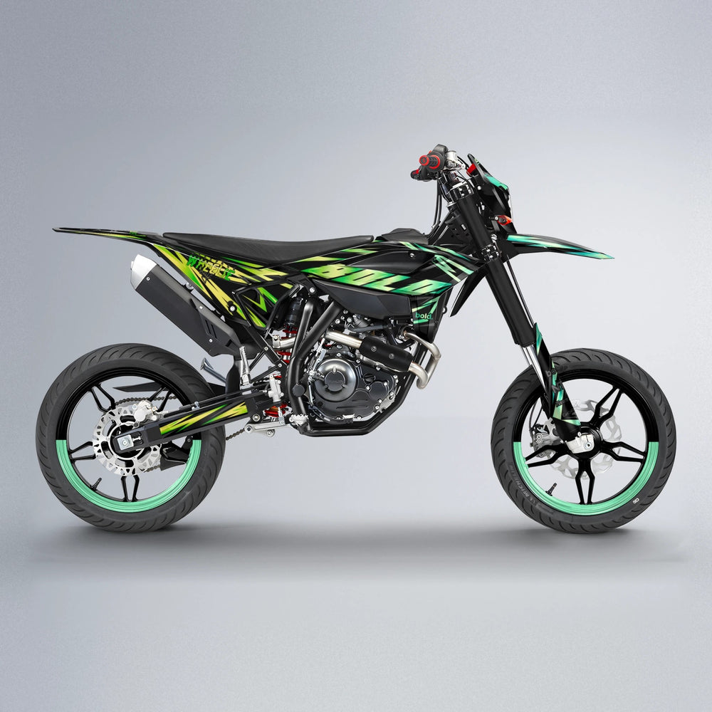 SCAN Beta supermoto graphics kit in Cyan & Green