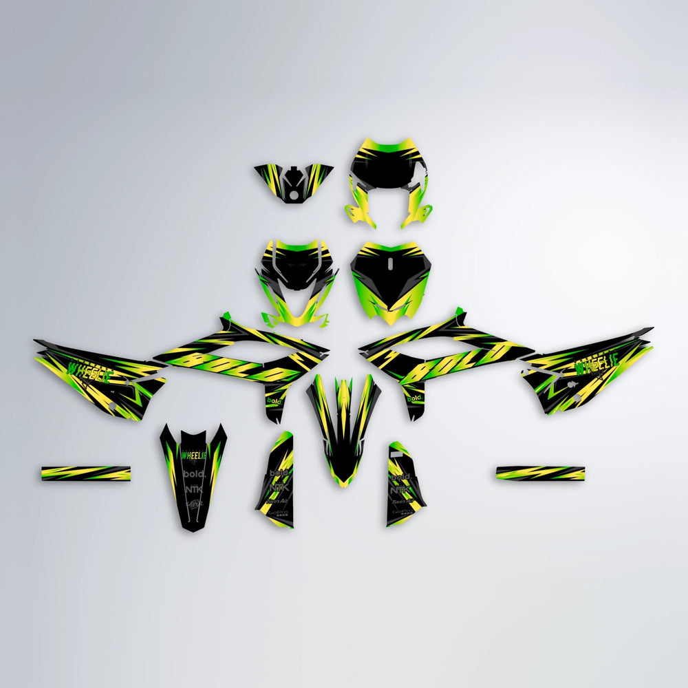 SCAN Beta graphics kit parts layout in Green