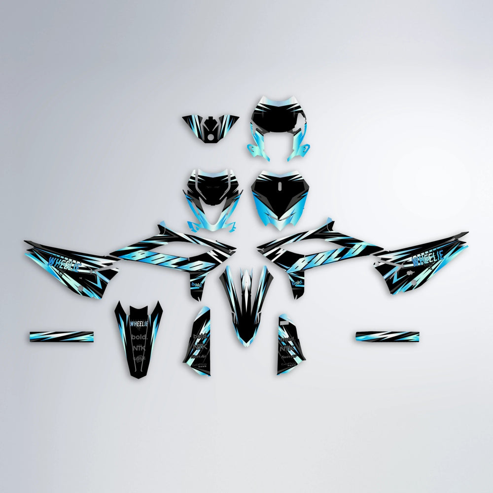 SCAN Beta graphics kit parts layout in Light Blue & White