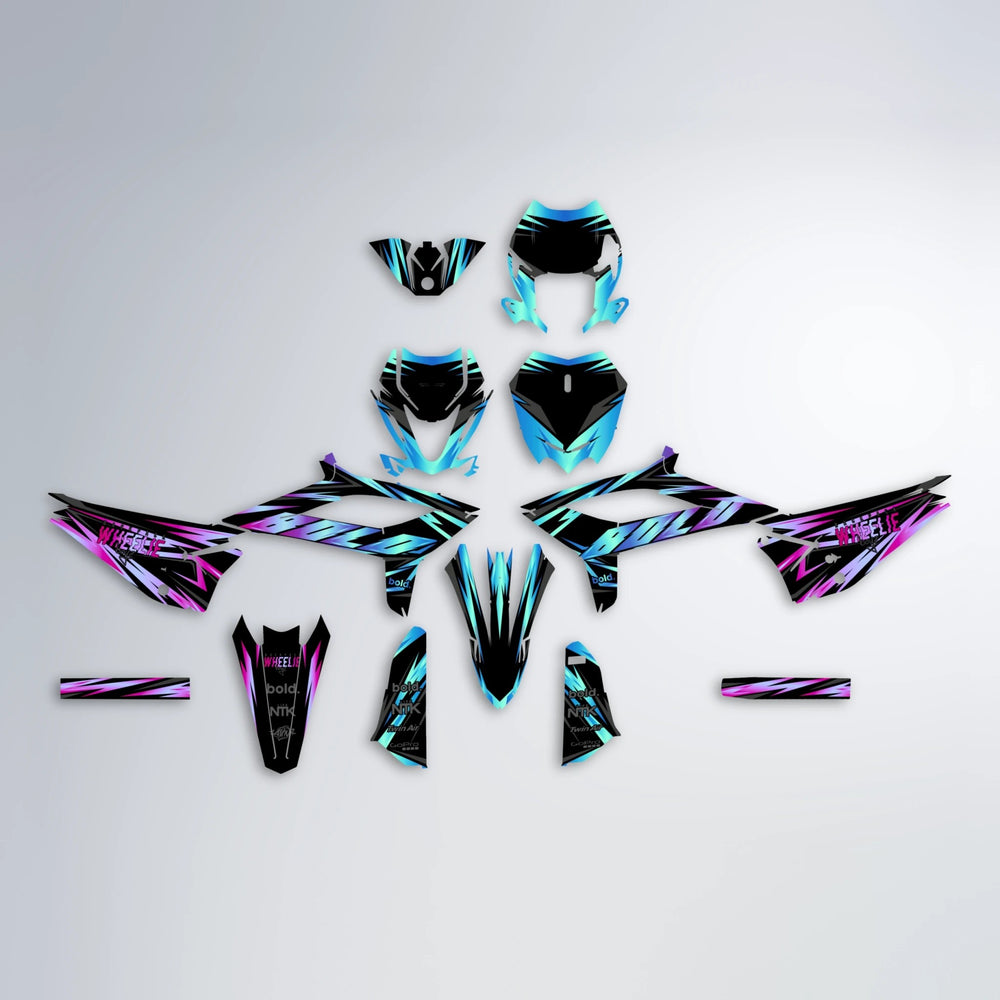 SCAN Beta graphics kit parts layout in Pink & Light Blue