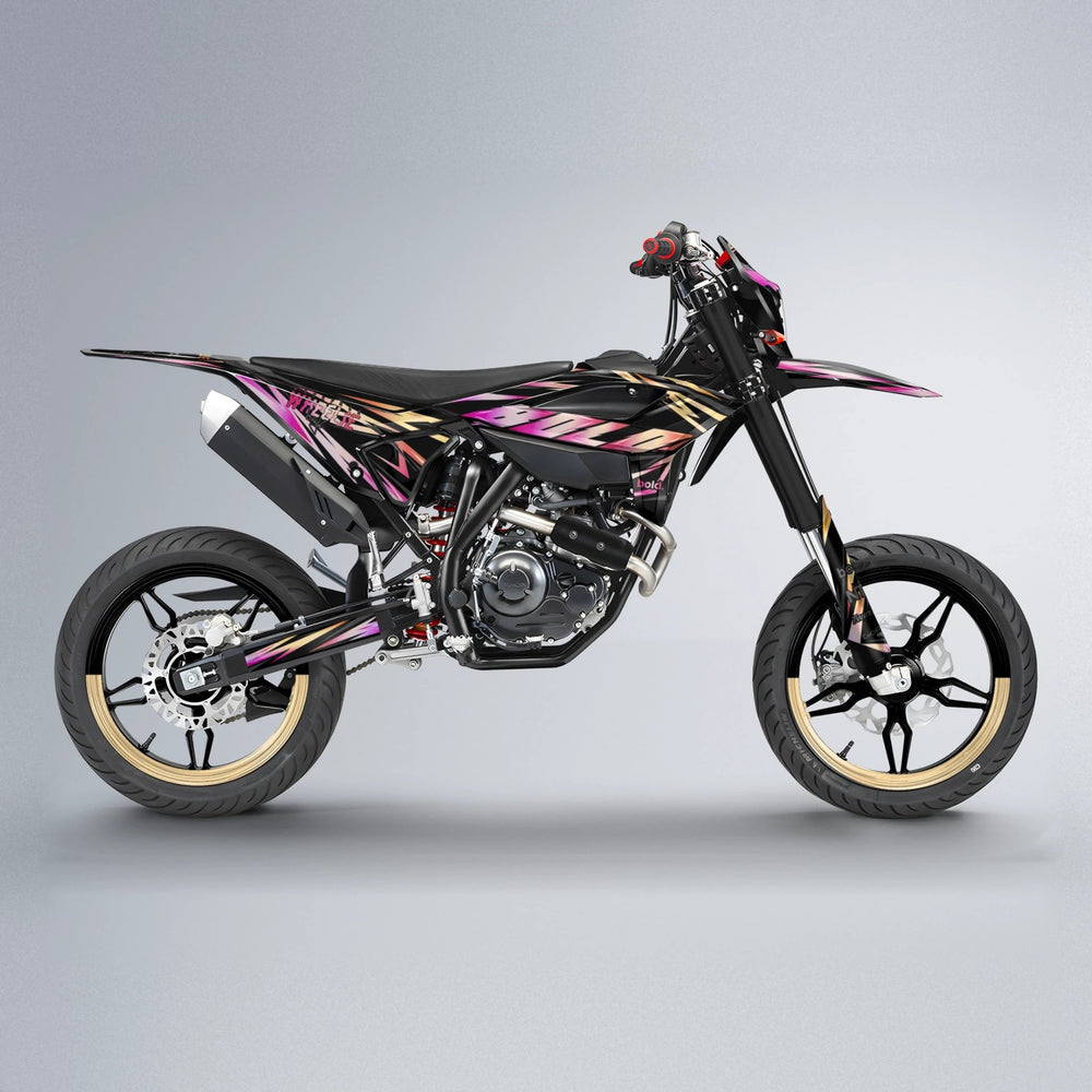 SCAN Beta supermoto graphics kit in Pink & Yellow