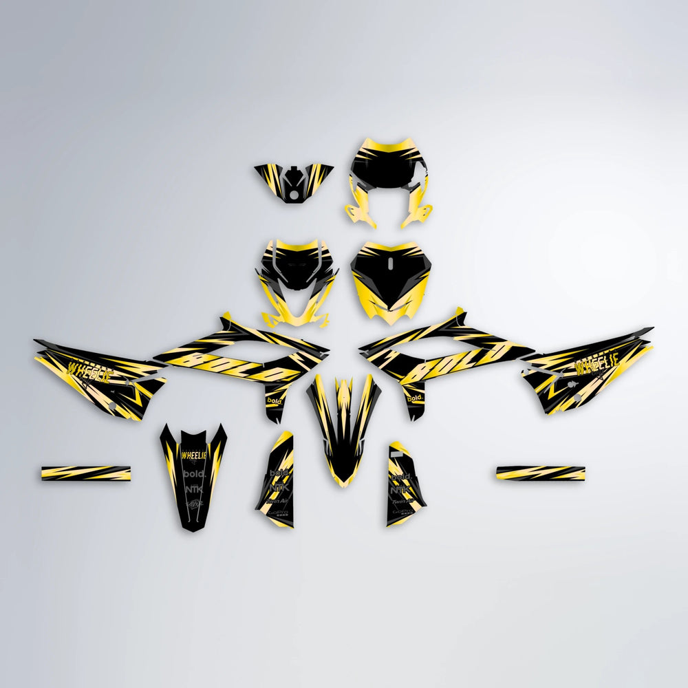 SCAN Beta graphics kit parts layout in Yellow