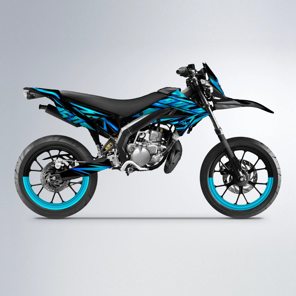 SCAN Derbi Senda supermoto graphics kit in Custom Colour